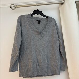 Forever 21 Heather Gray V-Neck Sweater
